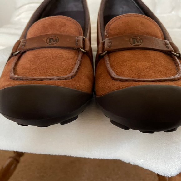 Merrell Brown/Tan Plaza Bandeau Leather & Suede Moc Size 8 EU 38.5 - Picture 7 of 7